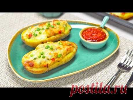 Рецепт: Запечённый картофель, фаршированный курицей на RussianFood.com