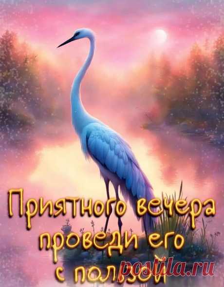 Открытка приятного вечера с природой