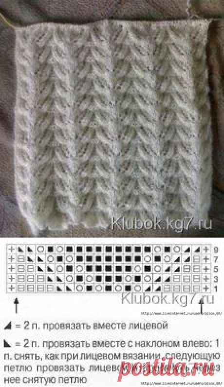 АЖУРНЫЙ УЗОР СПИЦАМИ