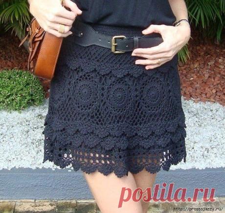 Летняя кружевная юбка крючком - схема.