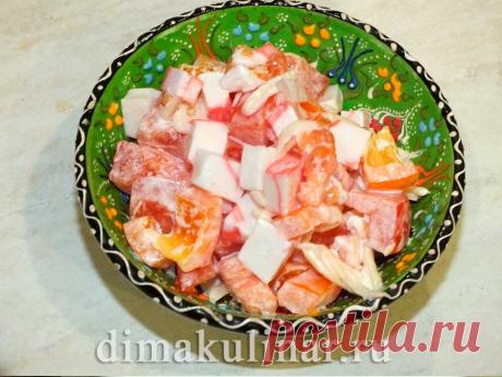 Салат с крабовыми палочками и болгарским перцем