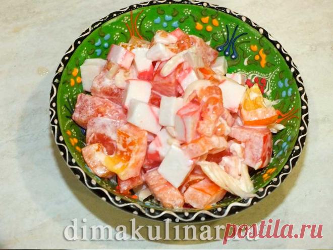 Салат с крабовыми палочками и болгарским перцем