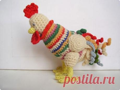 Веселый петух, символ 2017 года связать крючком