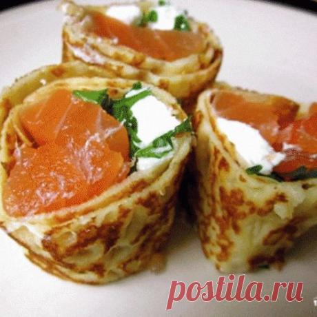 Блины с красной рыбой