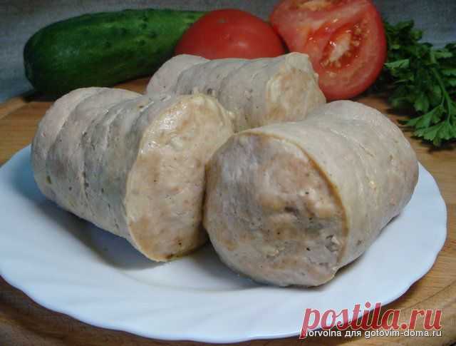 Куриная колбаса в кружке.