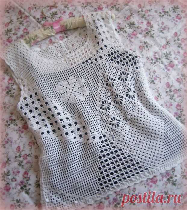 CARAMELO DE CROCHET: blusa filet patchwork