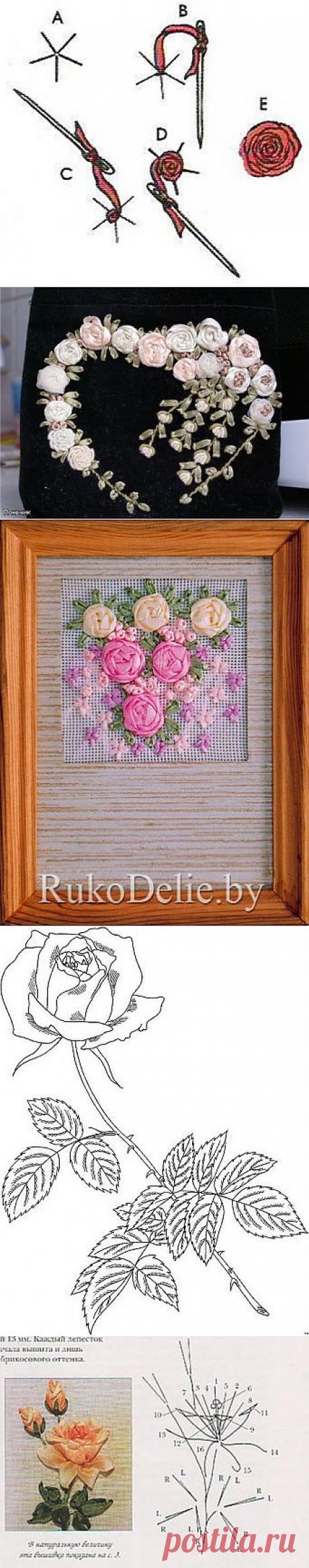 Вышивка Лентами Розы Схемы