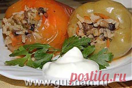 Перец, фаршированный овощами и грибами | Готовим просто и вкусно