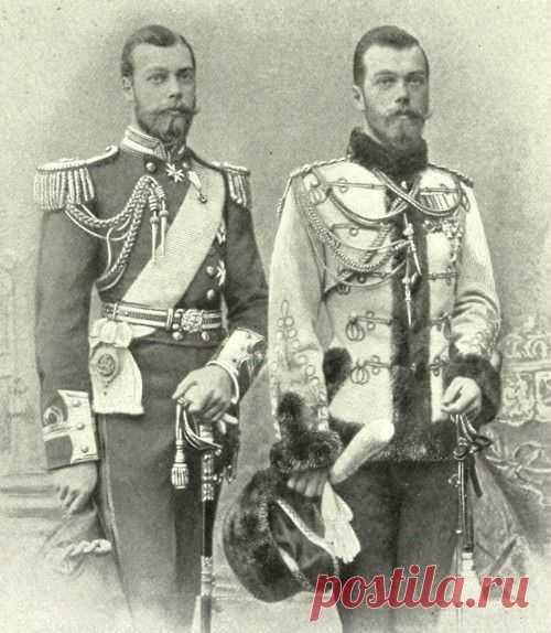 Два брата. Николай II "кузен Ники" и Георг V "кузен Джорджи".