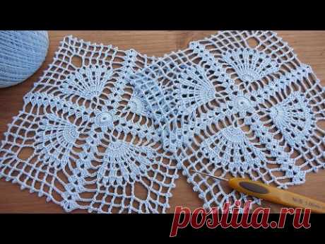 ВЯЗАНИЕ КРЮЧКОМ ажурные КВАДРАТНЫЕ МОТИВЫ МК🌷SUPER Beautiful Pattern Crochet square motifs🌷