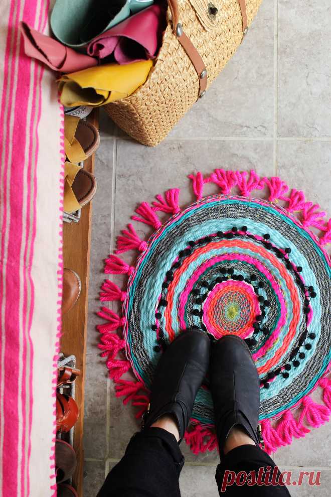 Woven Circle Mat DIY - A Beautiful Mess