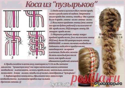 Подборка мк по плетению различных видов косичек со схемами / прически со схемой