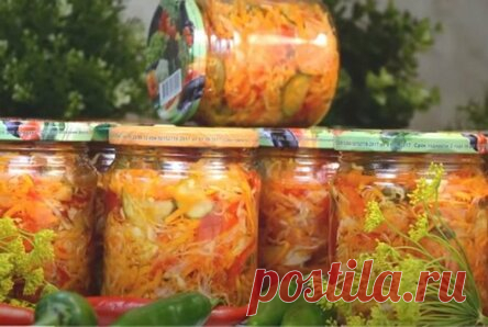 Овощной салат «Кубанский» на зиму — 2 вариант (острый и неострый)