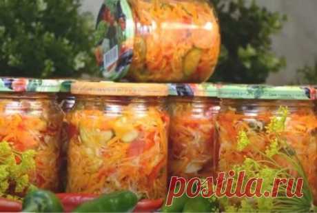 Овощной салат «Кубанский» на зиму — 2 вариант (острый и неострый)