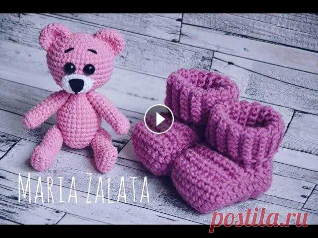 Мастер класс - вязаные пинетки крючком #пинеткикрючком #вязаныепинетки #новорожденный Всем привет...