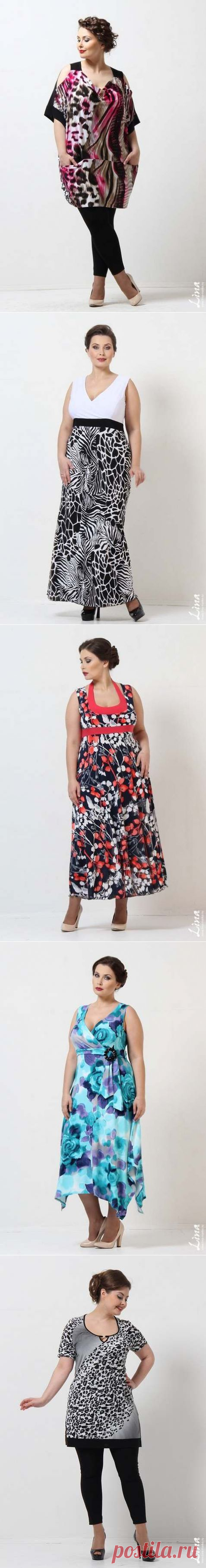 Каталог женской одежды больших размеров российской компании Lina. Весна-лето 2015 | Полная модница