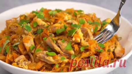 ТУШЕНАЯ КАПУСТА С КУРИЦЕЙ - готовим вкусный ужин быстро! Рецепт от Всегда Вкусно! | Всегда Вкусно! Видео рецепты  | Дзен