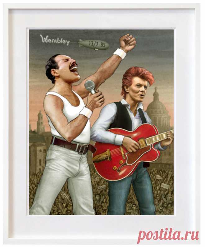 Freddie Mercury y David Bowie de Jan Lööf | Galería NOA