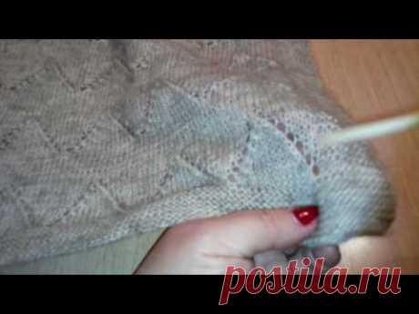 Начала вязать палантин из Alize angora gold