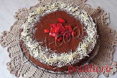 Шоколадный чизкейк с клубникой (без выпечки), рецепт приготовления
