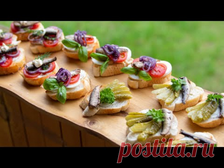 Kanapki ze szprotkami, piklami, jajkiem – 3 szybkie pyszne przekąski - YouTube