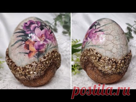 Easter egg 🌿 Decoupage 🌿 Mixedmedia🌿 Tutorial