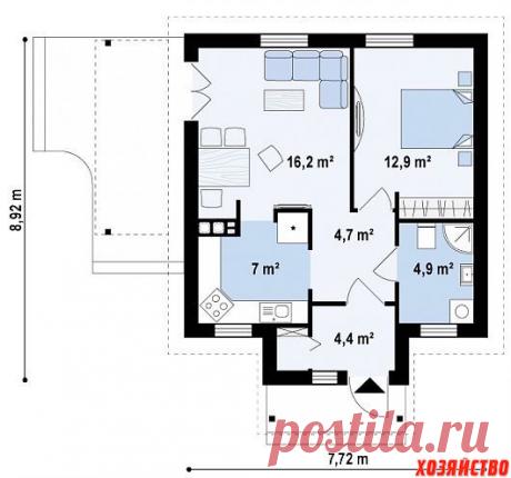 Маленький уютный дом с функциональной планировкой