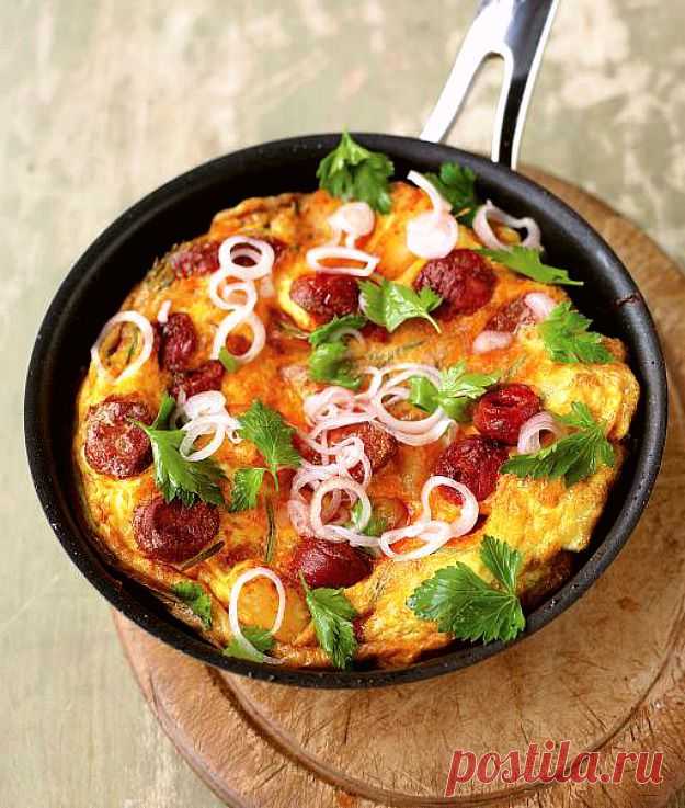 Омлет с картошкой, колбасками и петрушкой | «Купи батон!»
