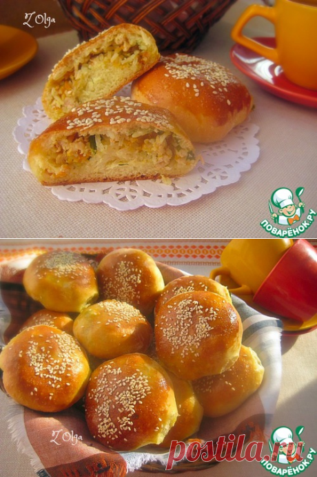 Булочки с рисом, тыквой и фаршем - кулинарный рецепт