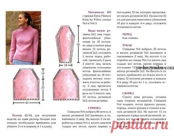 Пуловер спицами для начинающих. Пуловер реглан спицами для женщин