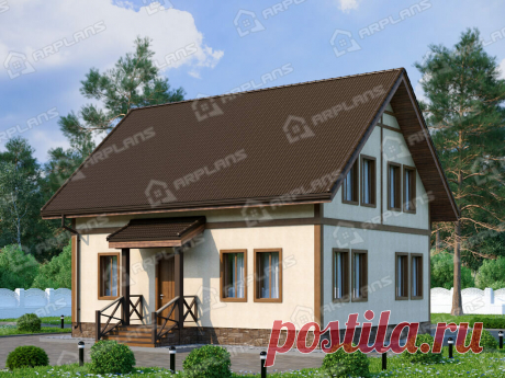 Проект бюджетного дома из газобетона 130 кв м с мансардой и 3 спальнями