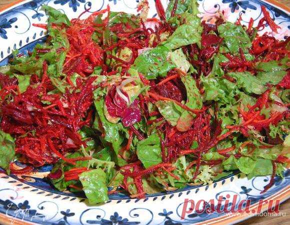 Салат «Ёршик» со свеклой, морковью и яблоком , лимоны, салатный...