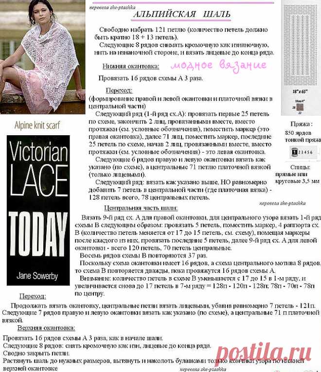 Альпийский палантин *Alpine Knit Scarf* спицами - Modnoe Vyazanie ru.com