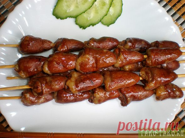 Шашлычки из куриных сердец (якитори хацу) — рецепт с фото