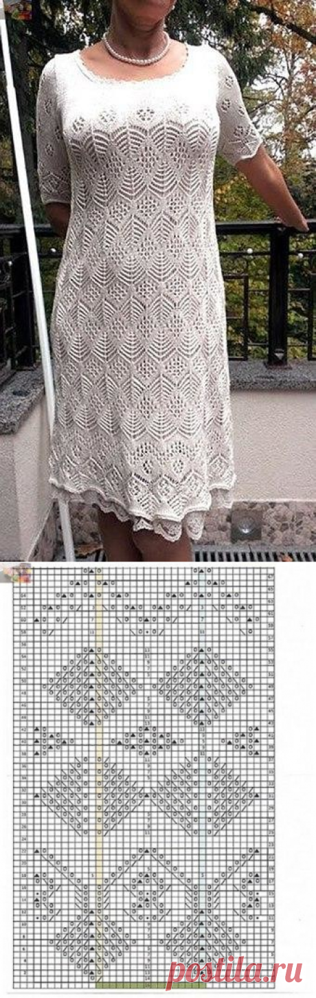АЖУРНОЕ ПЛАТЬЕ СПИЦАМИ