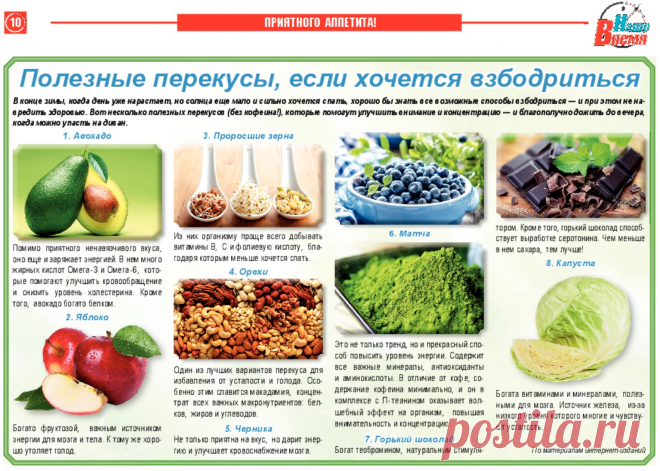 Полезные перекусы, если хочется взбодриться