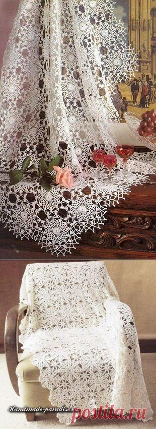 Снежная скатерть из круглых мотивов. Схема