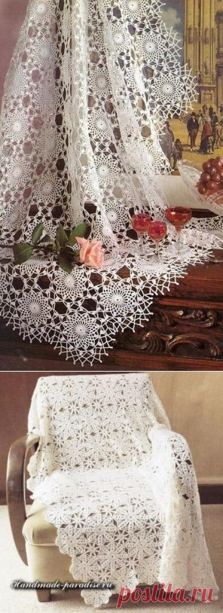 Снежная скатерть из круглых мотивов. Схема