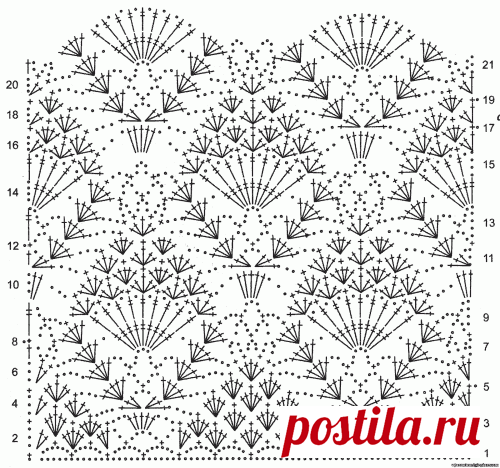 Шаль узором ананас крючком