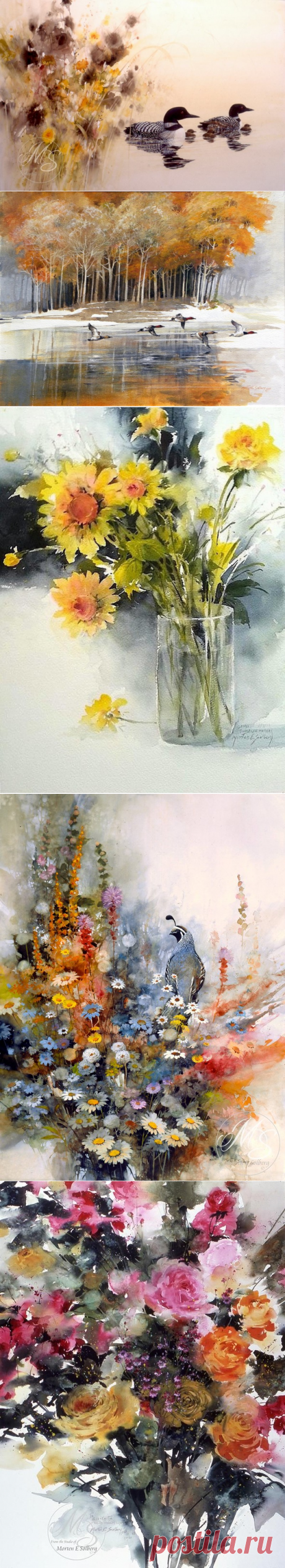 Природа художника-акварелиста Morten E. Solberg