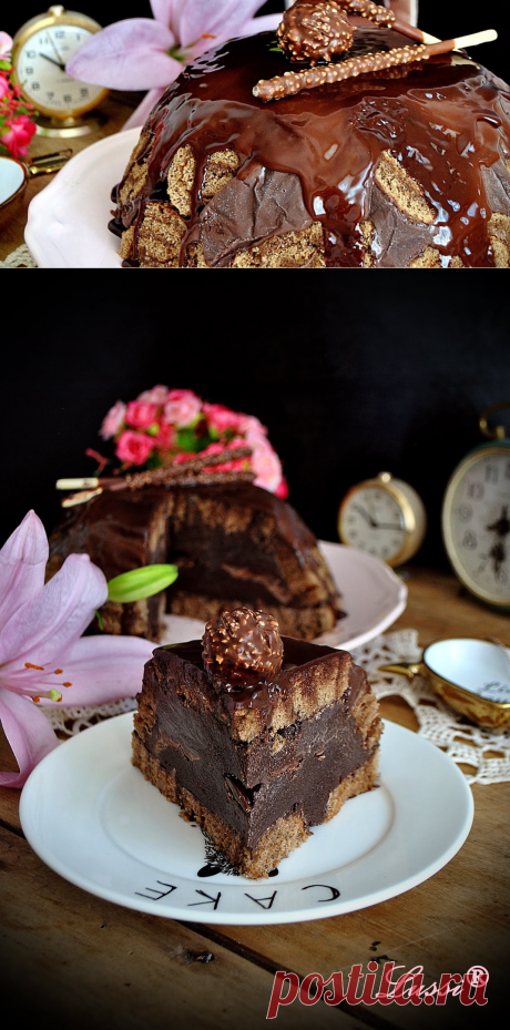Лесна и бърза сладоледена торта с шоколад / Swiss roll chocolate ice cream cake