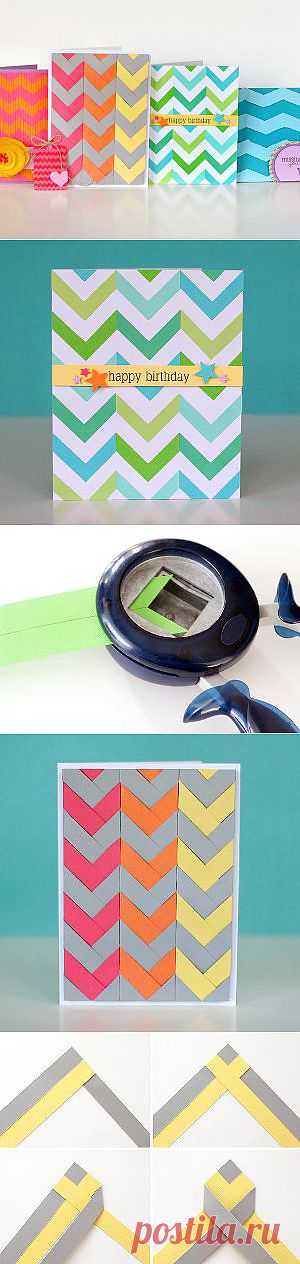 Neon Chevron Cards | FaveCrafts.com