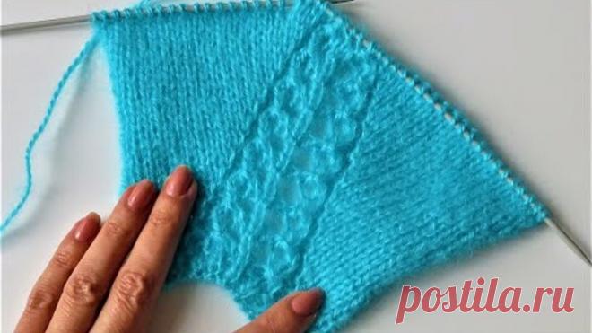 АЖУРНАЯ РЕГЛАННАЯ ЛИНИЯ ДЛЯ СВИТЕРА РЕГЛАН СВЕРХУ