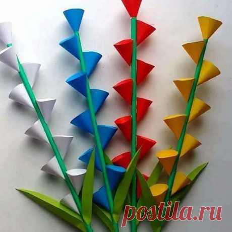 Оригинально и просто. цветы из бумаги. правда, супер?!!! — Поделки с детьми