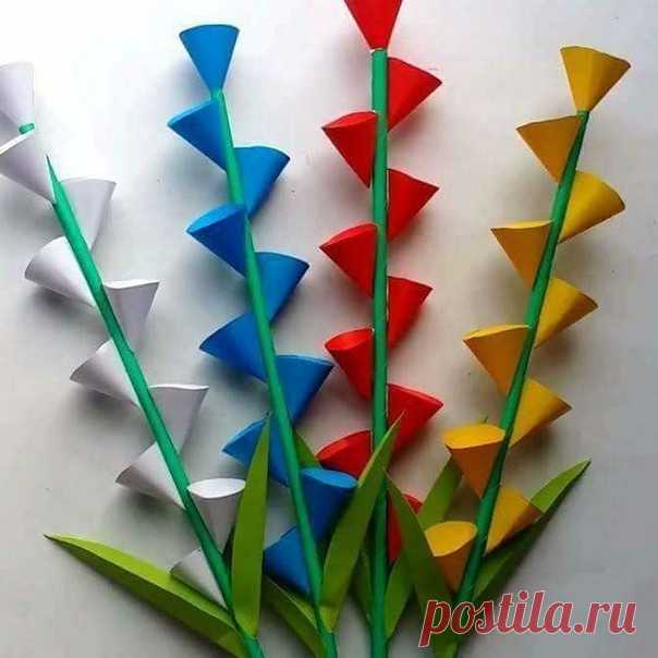 Оригинально и просто. цветы из бумаги. правда, супер?!!! — Поделки с детьми