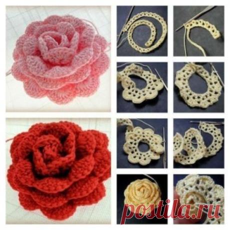Розы крючком