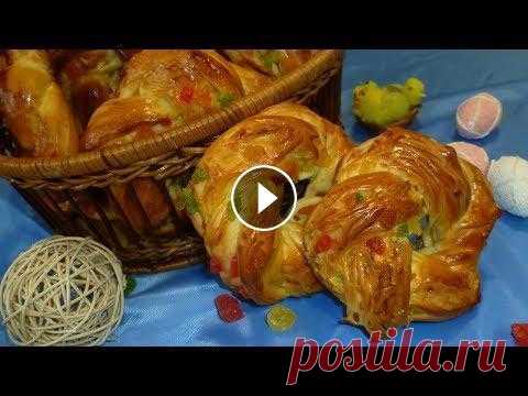 Праздничная выпечка "Пасхальные веночки" Аппетитные, румяные, ароматные и очень вкусные пасхальные веночки с разноцветными цукатами - это восхитительная праздничная выпечка. Только посмотрите...
