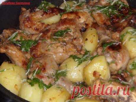 Курочка в кефире

1.Курицу разрезать на порционные кусочки+соль,перец.
2.Смешиваем 1 стакан кефира+1 ч.л. томат. пасты+0.5 ч.л. горчицы.
3.Курицу заливаем маринадом и оставляем на ночь.
4.В форму для запекания укладываем кусочки, поливаем оставшимся маринадом и запекаем.
5.Картофель отварить.
6.Когда курица будет готова, картофель укладываем к курице, поливаем чесночным маслом (смешать 3 стол.л. раст. масла+зелень+изм. чеснок).
Приятного аппетита!
