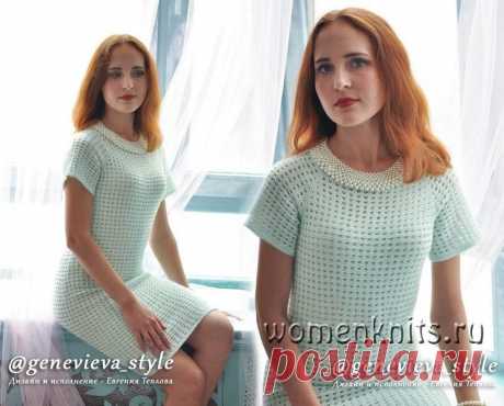 Платье крючком «Ментоловое облако»
Схема: https://womanknits.ru/vyazanie-dlya-zhenshchin/platya-sarafany/plate-kryuchkom-mentolovoe-oblako