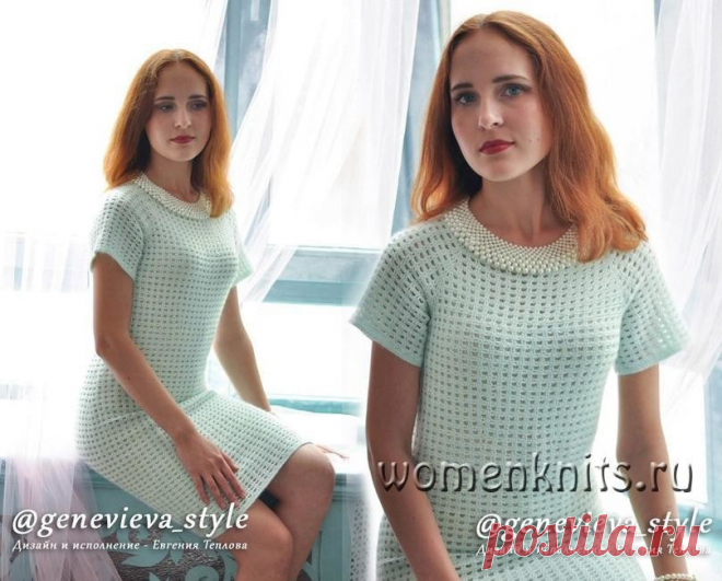 Платье крючком «Ментоловое облако»
Схема: http://womanknits.ru/vyazanie-dlya-zhenshchin/platya-sarafany/plate-kryuchkom-mentolovoe-oblako